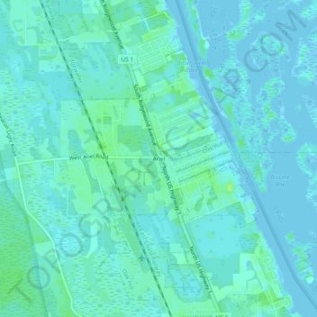 Ariel topographic map, elevation, terrain