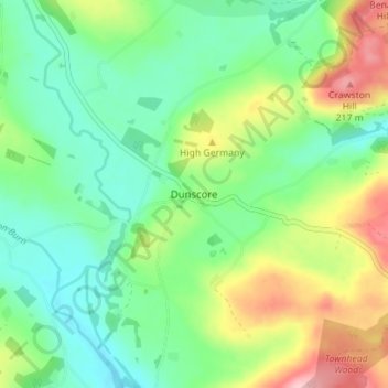 Dunscore topographic map, elevation, terrain