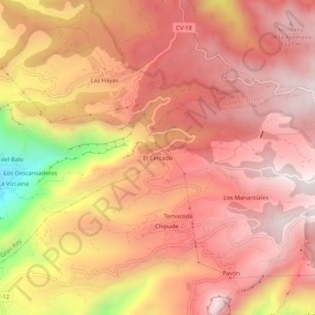 El Cercado topographic map, elevation, terrain