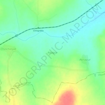 Attapur topographic map, elevation, terrain