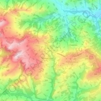 Conaprato topographic map, elevation, terrain