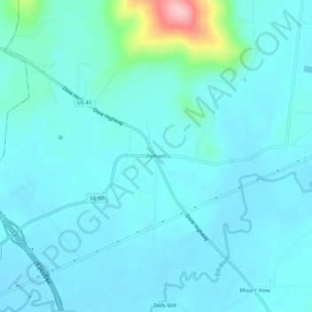 Pelham topographic map, elevation, terrain