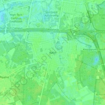Aalst topographic map, elevation, terrain