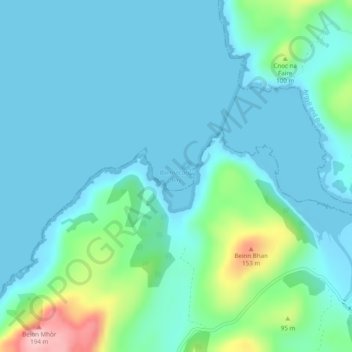 Barrnacarry Bay topographic map, elevation, terrain