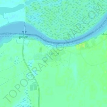 Diama topographic map, elevation, terrain