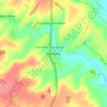 East Ilsley topographic map, elevation, terrain