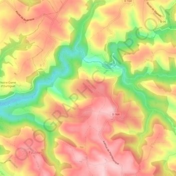 Lavergne topographic map, elevation, terrain