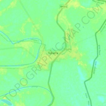 Tehatta topographic map, elevation, terrain