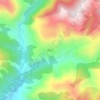Calvera topographic map, elevation, terrain
