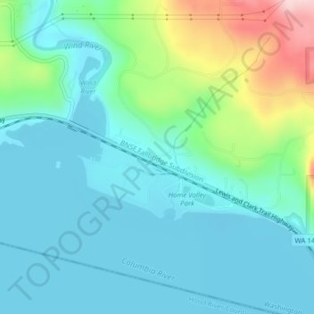 Home Valley topographic map, elevation, terrain