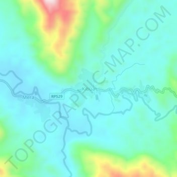 Kibua topographic map, elevation, terrain