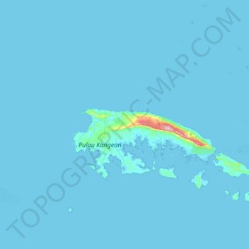 Kangean topographic map, elevation, terrain