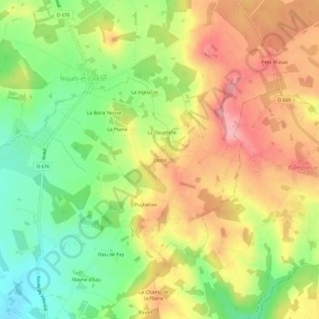 Clotte topographic map, elevation, terrain