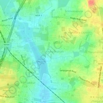 Gastikempanahalli topographic map, elevation, terrain