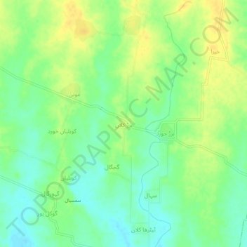 Harar Kalan topographic map, elevation, terrain