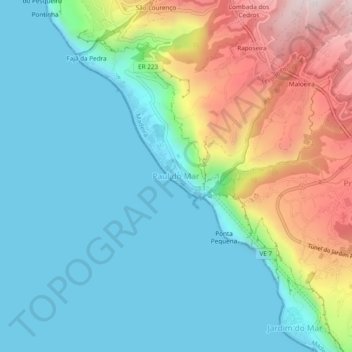 Paul do Mar topographic map, elevation, terrain