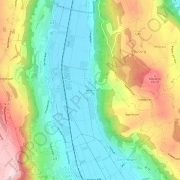 Heitern topographic map, elevation, terrain