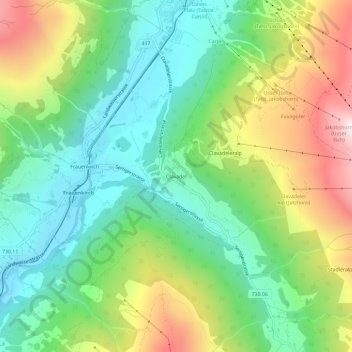 Clavadel topographic map, elevation, terrain