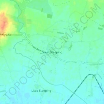 Great Steeping topographic map, elevation, terrain