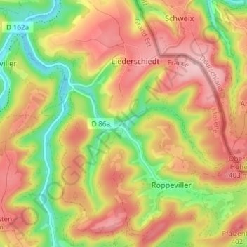 Roppweiler Muehle topographic map, elevation, terrain