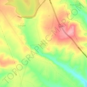 Doyran topographic map, elevation, terrain