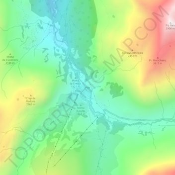 Plaz topographic map, elevation, terrain