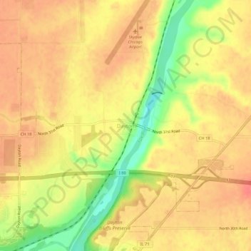 Dayton topographic map, elevation, terrain