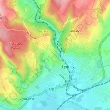 Highbury topographic map, elevation, terrain