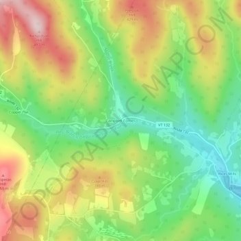 Campbell Corner topographic map, elevation, terrain