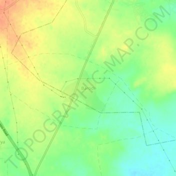 Barodi topographic map, elevation, terrain