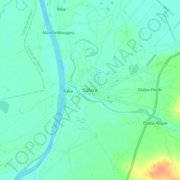 Sofara topographic map, elevation, terrain