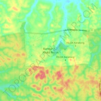 Bandar Tun Abdul Razak topographic map, elevation, terrain