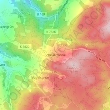 Schnarrtanne topographic map, elevation, terrain