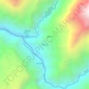 Paclla topographic map, elevation, terrain