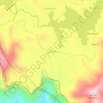 Samrad topographic map, elevation, terrain