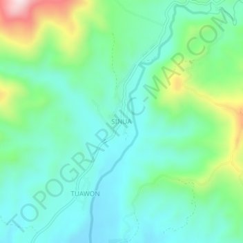 Sinua topographic map, elevation, terrain