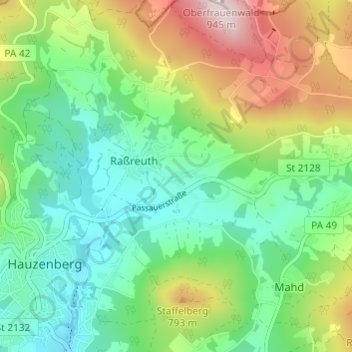 Kramersdorf topographic map, elevation, terrain