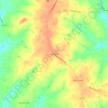 Lochleven topographic map, elevation, terrain