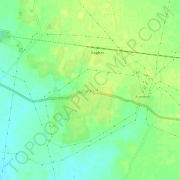 Goghat topographic map, elevation, terrain