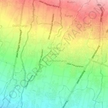 Penen topographic map, elevation, terrain