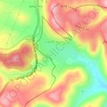 Al-Wadi Park topographic map, elevation, terrain