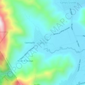 Capoluca topographic map, elevation, terrain