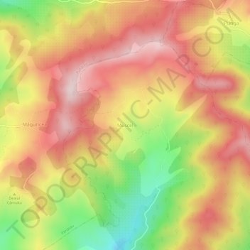 Muscel topographic map, elevation, terrain