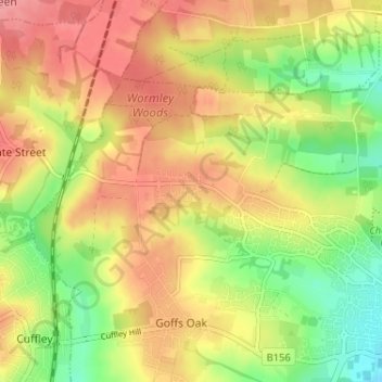 Hammond Street topographic map, elevation, terrain