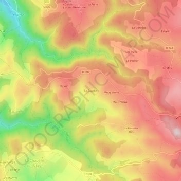 La Souche topographic map, elevation, terrain