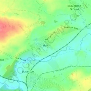 Holt topographic map, elevation, terrain