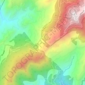 Ghora Gali topographic map, elevation, terrain