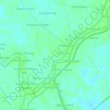 Keramat topographic map, elevation, terrain