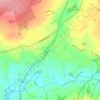 Balfron Station topographic map, elevation, terrain