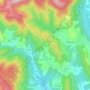 La Bourbouille topographic map, elevation, terrain